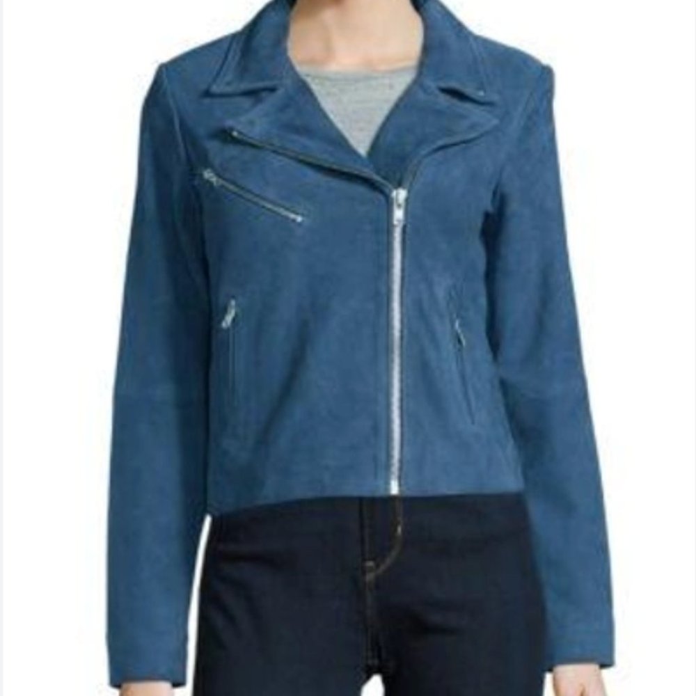 Veda navy blue suede jacket size P / XS